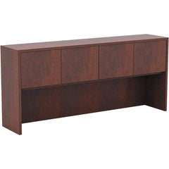 ALERA - 70.63" Long x 35-1/2" High x 15" Deep, Kneespace Credenza - Medium Cherry, Woodgrain Laminate - Exact Tool & Supply