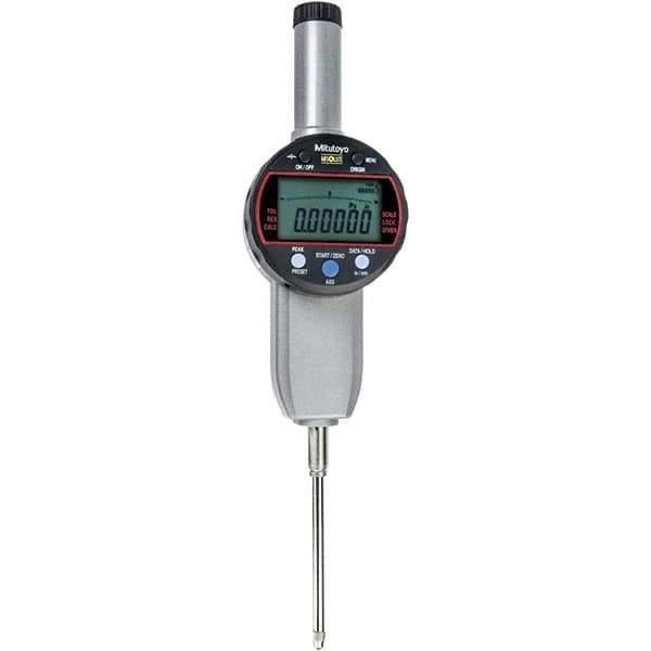 Mitutoyo - 0 to 2" Range, 0.001mm Graduation, Electronic Drop Indicator - Flat Back, Accurate to 0.00025", Inch & Metric System, LCD Display - Exact Tool & Supply