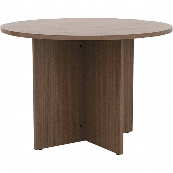 ALERA - 29-1/2" High Stationary Conference Table - 1" Thick, Walnut (Color), Wood Grain Laminate - Exact Tool & Supply