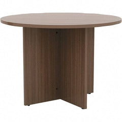 ALERA - 29-1/2" High Stationary Conference Table - 1" Thick, Walnut (Color), Wood Grain Laminate - Exact Tool & Supply