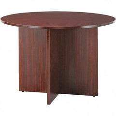 ALERA - 29-1/2" High Stationary Conference Table - 1" Thick, Mahogany (Color), Wood Grain Laminate - Exact Tool & Supply