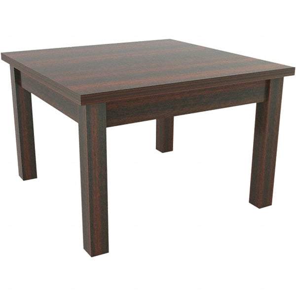 ALERA - 20" Long x 23.63" Wide x 20.38" High Stationary Reception Table - 1" Thick, Mahogany (Color), Wood Grain Laminate - Exact Tool & Supply