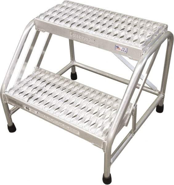 Cotterman - 20" 2 Step Stand - Step Platform, 500 Lb Capacity, 20" Platform Height, 23" Base Width x 22" Base Depth, Grip Strut - Exact Tool & Supply