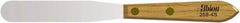 Albion Engineering - 3/4" Wide Spring Blade Stainless Steel Spatula - Flexible, Straight Hardwood Handle, 4" OAL - Exact Tool & Supply