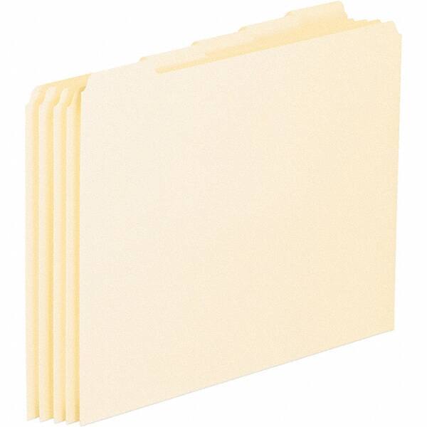 Pendaflex - 8-1/2 x 11" 100 Tabs, Unpunched, Blank Top Tab File Guides - Manila - Exact Tool & Supply