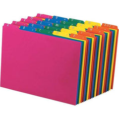 Pendaflex - 8-1/2 x 11" 25 Tabs, Unpunched, Preprinted Divider - Assorted Color Tabs, Assorted Folder - Exact Tool & Supply