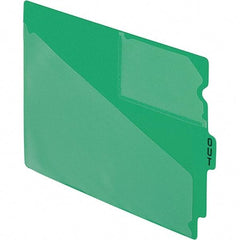 Pendaflex - 8-1/2 x 11" 50 Tabs, Unpunched, End Tab Out Guides with Pockets - Green - Exact Tool & Supply