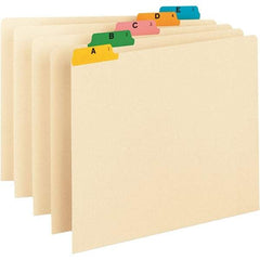 SMEAD - 8-1/2 x 11" 25 Tabs, Unpunched, Preprinted Numeric Divider - Blue, Yellow, Green Tabs, Manila Folder - Exact Tool & Supply