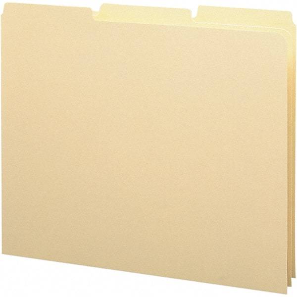 SMEAD - 8-1/2 x 11" 100 Tabs, Unpunched, Blank Top Tab File Guides - Manila - Exact Tool & Supply