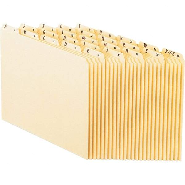 Pendaflex - 8-1/2 x 11" 25 Tabs, Unpunched, Preprinted Numeric Divider - Manila - Exact Tool & Supply