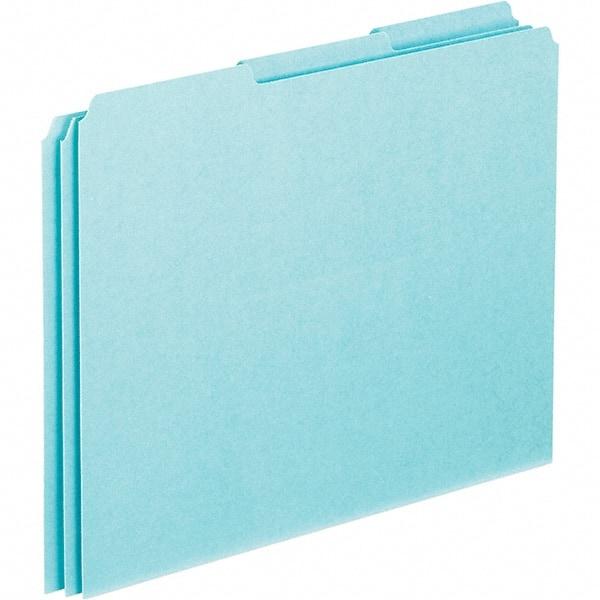 Pendaflex - 8-1/2 x 11" 100 Tabs, Unpunched, Blank Top Tab File Guides - Blue - Exact Tool & Supply