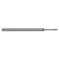 ‎1/32″ Dia. × 1/8″ Shank × 0.046″ DOC × 2-1/2″ OAL, Carbide Uncoated, Stub , 3 Flute, Ballnose End Mill - Exact Tool & Supply