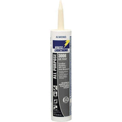 White Lightning - 10 oz Tube Almond Acrylic Latex & Silicone Joint Sealant - -30 to 180°F Operating Temp, 10 min Tack Free Dry Time, 5 to 7 Days Full Cure Time - Exact Tool & Supply