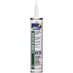 White Lightning - 10 oz Tube White Tetrachloroethylene Caulk - -40 to 180°F Operating Temp, 120 min Tack Free Dry Time, 96 hr Full Cure Time - Exact Tool & Supply