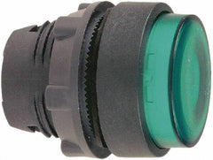 Schneider Electric - 22mm Mount Hole, Extended Straight, Pushbutton Switch Only - Round, Green Pushbutton, Illuminated, Maintained (MA) - Exact Tool & Supply