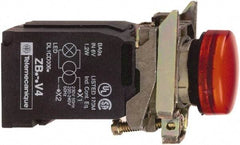 Schneider Electric - 110-120 VAC at 50/60 Hz Red Lens Incandescent Pilot Light - Round Lens, Screw Clamp Connector, 30mm Wide, Vibration Resistant, Water Resistant - Exact Tool & Supply