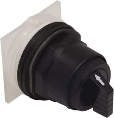 Schneider Electric - 1.18 Inch Mount Hole, 3 Position, Knob and Pushbutton Operated, Selector Switch Only - Black, Maintained (MA), without Contact Blocks, Anticorrosive, Weatherproof, Dust and Oil Resistant - Exact Tool & Supply