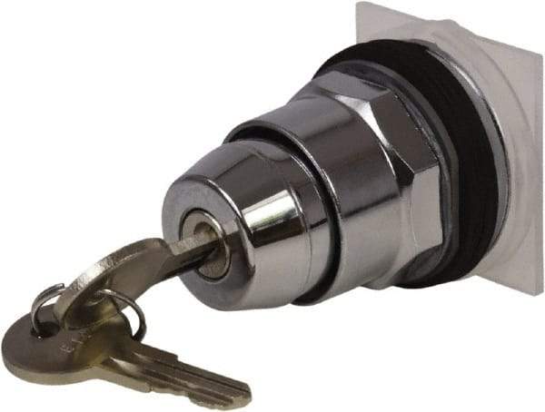 Schneider Electric - 1.18 Inch Mount Hole, 2 Position, Knob and Pushbutton Operated, Selector Switch Only - Black, Maintained (MA), without Contact Blocks, Weatherproof and Dust and Oil Resistant - Exact Tool & Supply