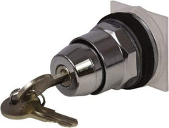 Schneider Electric - 1.18 Inch Mount Hole, 2 Position, Knob and Pushbutton Operated, Selector Switch Only - Black, Maintained (MA), without Contact Blocks, Weatherproof and Dust and Oil Resistant - Exact Tool & Supply