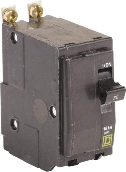 Square D - 30 Amp, 240 VAC, 2 Pole, Bolt On Miniature Circuit Breaker - 14-8 AWG - Exact Tool & Supply