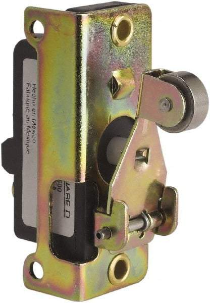 Square D - SPDT, NC/NO, 600 VAC, Screw Terminal, Roller Plunger Actuator, General Purpose Limit Switch - 1 NEMA Rating, IP20 IPR Rating, Bracket Mount, 1/2 Lb. Operating Force - Exact Tool & Supply