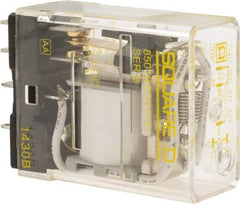 Square D - Electromechanical Plug-in General Purpose Relay - 12 Amp at 240 VAC, SPDT, 12 VDC - Exact Tool & Supply
