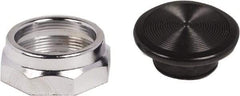Schneider Electric - Extended Mushroom Head Pushbutton Switch 1-3/8" Snap-In Knob - Black, Round Button, Nonilluminated - Exact Tool & Supply