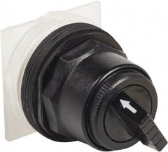 Schneider Electric - 1.18 Inch Mount Hole, 2 Position, Knob and Pushbutton Operated, Selector Switch Only - Black, Momentary (MO), without Contact Blocks, Anticorrosive, Weatherproof, Dust and Oil Resistant - Exact Tool & Supply