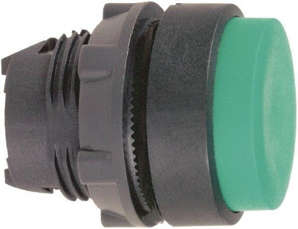 Schneider Electric - 22mm Mount Hole, Extended Straight, Pushbutton Switch Only - Round, Green Pushbutton, Nonilluminated, Momentary (MO) - Exact Tool & Supply