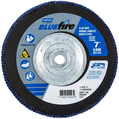 Norton - 7" 60 Grit 5/8-11 Center Hole Type 27 Zirconia Alumina Flap Disc - Exact Tool & Supply