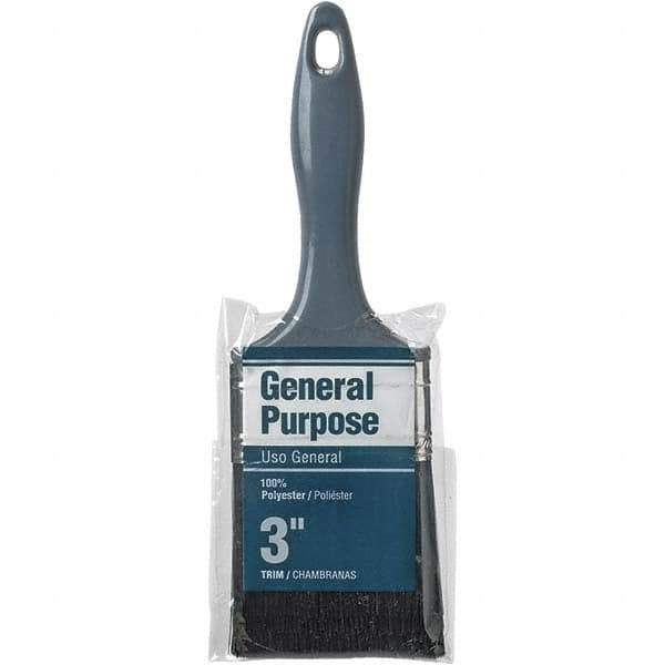 Rubberset - 3" Flat Synthetic Trim Brush - Plastic Beavertail Handle - Exact Tool & Supply
