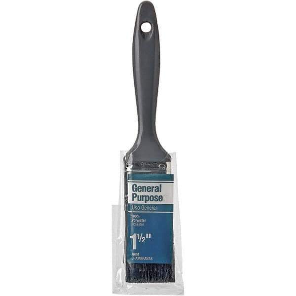 Rubberset - 1-1/2" Flat Synthetic Trim Brush - Plastic Beavertail Handle - Exact Tool & Supply