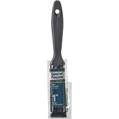 Rubberset - 1" Flat Synthetic Trim Brush - Plastic Beavertail Handle - Exact Tool & Supply