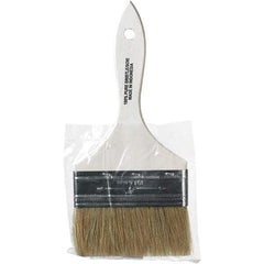 Rubberset - 4" Flat Hog Chip Brush - Wood Beavertail Handle - Exact Tool & Supply