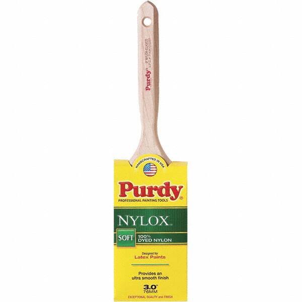 Purdy - 3" Flat Synthetic Trim Brush - Wood Fluted Handle - Exact Tool & Supply