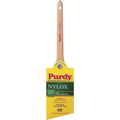 Bestt-Liebco - 3" Angled Synthetic Trim Brush - Wood Rattail Handle - Exact Tool & Supply