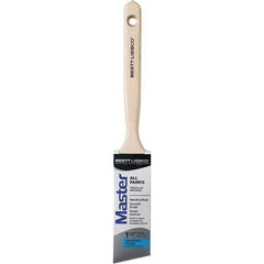 Bestt-Liebco - 1-1/2" Angled Nylon/Polyester Sash Brush - Wood Long Sash Handle - Exact Tool & Supply