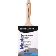 Bestt-Liebco - 4" Flat Nylon/Polyester Trim Brush - Wood Beavertail Handle - Exact Tool & Supply