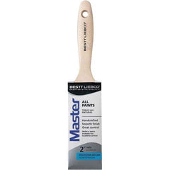 Bestt-Liebco - 2" Flat Nylon/Polyester Trim Brush - Wood Beavertail Handle - Exact Tool & Supply