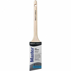 Bestt-Liebco - 2" Angled Nylon/Polyester Sash Brush - Wood Rattail Handle - Exact Tool & Supply