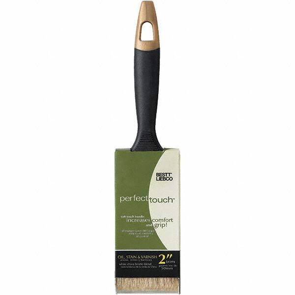 Rubberset - 2" Flat Hog Trim Brush - Wood Beavertail Handle - Exact Tool & Supply