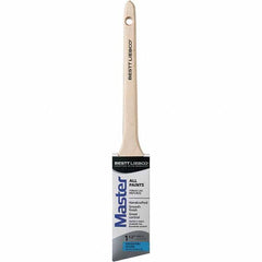 Bestt-Liebco - 1-1/2" Angled Nylon/Polyester Sash Brush - Wood Rattail Handle - Exact Tool & Supply
