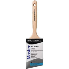 Bestt-Liebco - 3" Flat Nylon/Polyester Trim Brush - Wood Beavertail Handle - Exact Tool & Supply
