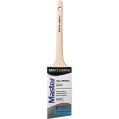 Bestt-Liebco - 2-1/2" Angled Nylon/Polyester Sash Brush - Wood Rattail Handle - Exact Tool & Supply