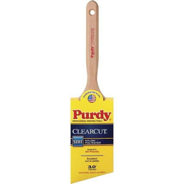 Purdy - 3" Angled Nylon/Polyester Trim Brush - Wood Fluted Handle - Exact Tool & Supply