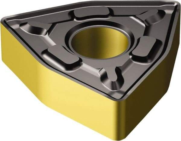 Sandvik Coromant - WNMG333 PR Grade 4305 Carbide Turning Insert - TiCN/AI2O3/TiN Finish, 80° Trigon, 3/8" Inscr Circle, 3/16" Thick, 3/64" Corner Radius - Exact Tool & Supply