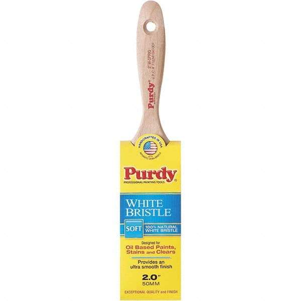 Purdy - 2" Flat Hog Trim Brush - 2-7/8" Bristle Length, 2-7/8" Wood Beavertail Handle - Exact Tool & Supply