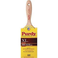 Purdy - 3" Flat Synthetic Trim Brush - 3-3/16" Bristle Length, 3" Wood Beavertail Handle - Exact Tool & Supply