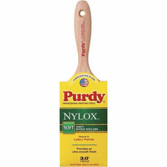 Purdy - 3" Flat Synthetic Trim Brush - 3-3/16" Bristle Length, 3-3/16" Wood Beavertail Handle - Exact Tool & Supply