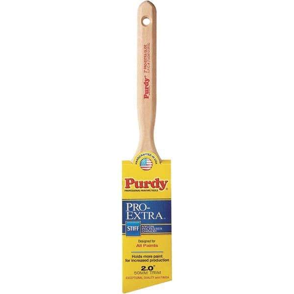 Purdy - 2" Angled Synthetic Sash Brush - 2-15/16" Bristle Length, 2-15/16" Wood Fluted Handle - Exact Tool & Supply